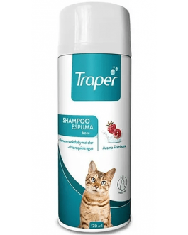 Traper shampoo espuma seca para gato, aroma frambuesa