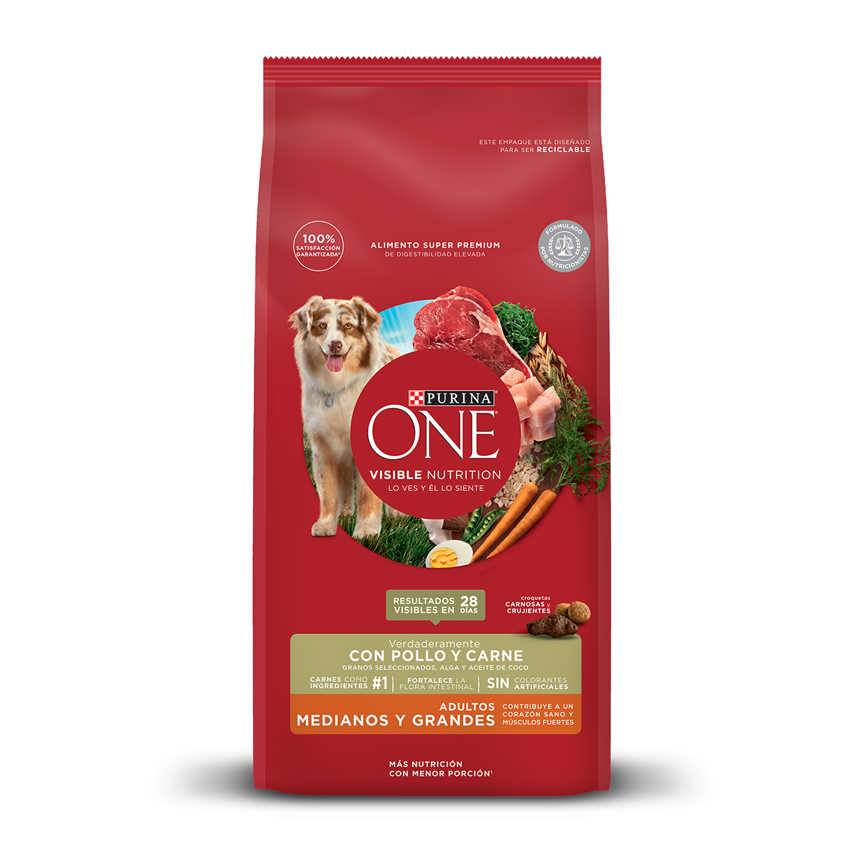 Purina One Adulto Razas Medianas y Grandes Pollo y Carne